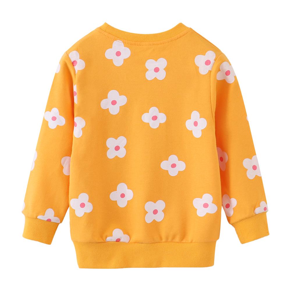 Girls' Cartoon Cotton Knit Hoodie - Long Sleeve, Autumn Style, European & American Brand Kids' Clothing