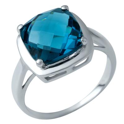 Bague en argent avec topaze bleu de Londres (1937563) 4,21 gr. 925 échantillons