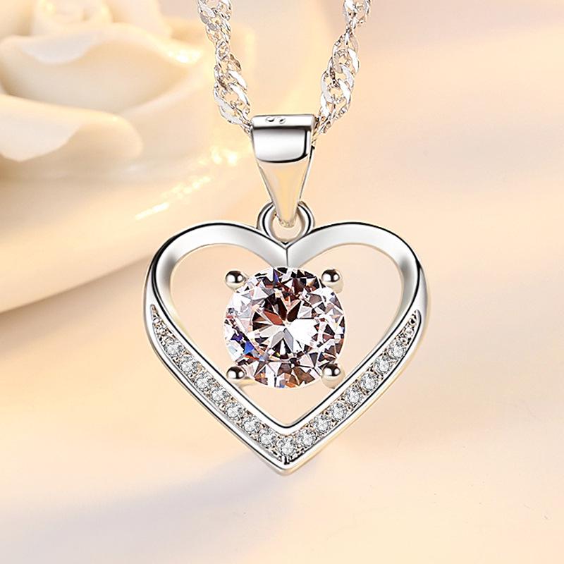 Eternal Love Romantic Heart Pendant Necklace - Women s Valentine s Day Gift, Customizable Jewelry