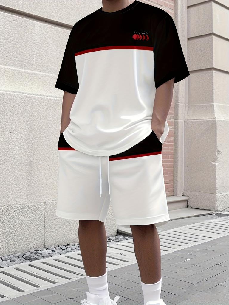 2025 Neues Sport-Set für Herren Los Angeles Print Kurzarm-T-Shirt Lässiges Sport-Set Streetwear Shorts Zweiteiliges Herren-Set