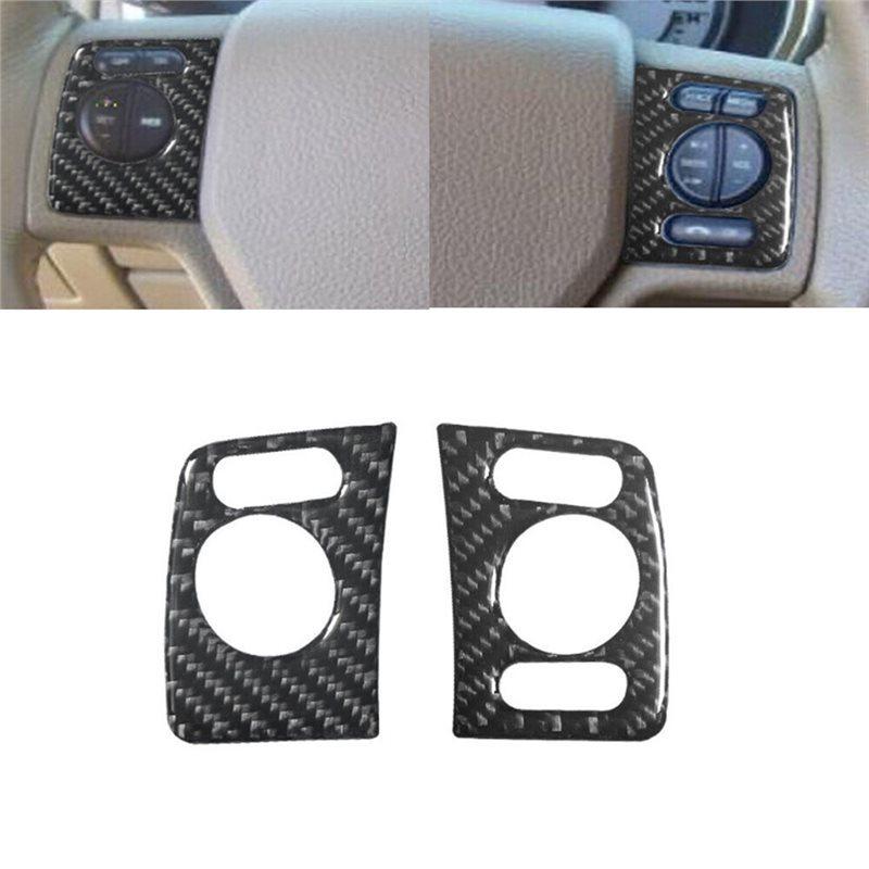 Carbon Fiber Steering Wheel Button Panel Cover Trim For Ford Explorer 2008-2010 Car Interior Accessories