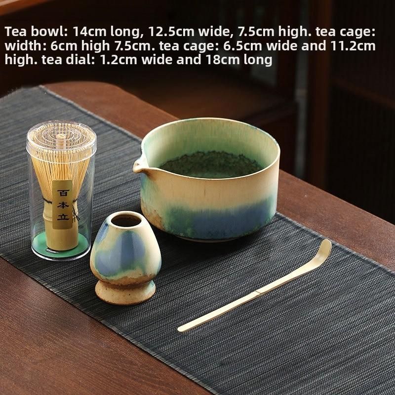 4/5PCS Japanese Matcha Blender Set Ceramic Chawan Bowl Bamboo Whisk and Tea Scoop Matcha Tools Kit for Tea Lovers