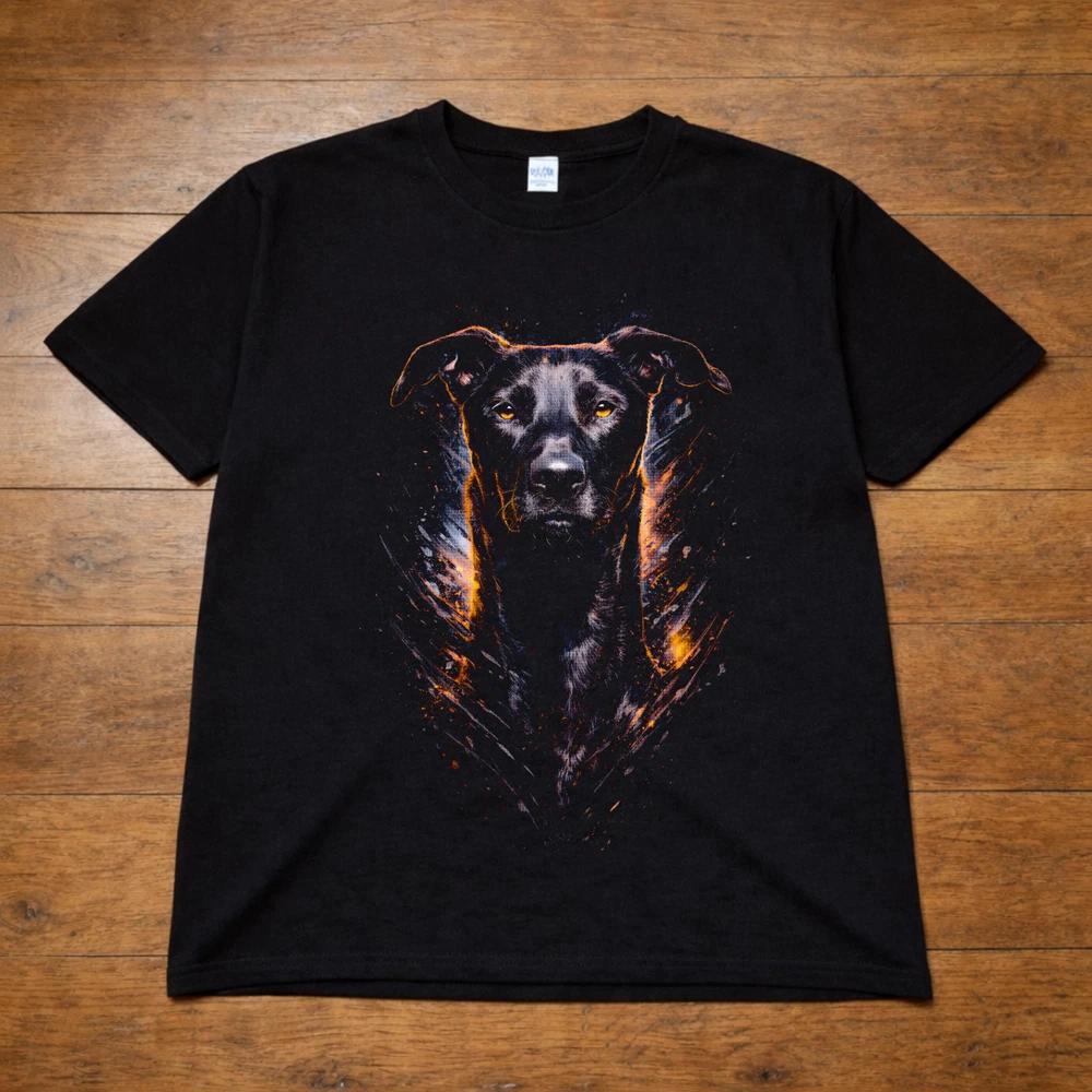 Black Labrador Dog Graphic T Shirt Unisexs Unisexs Unisex Fire Art Tee S3XL 2XL