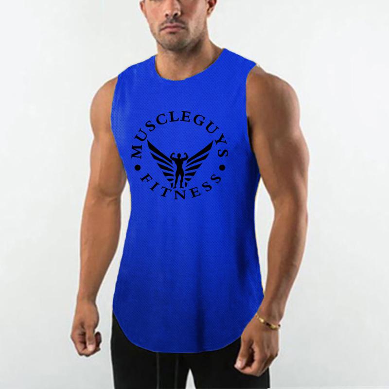 Muscleguys Summer Tide Mládež Sport Fitness Top Tričko bez rukávů Síťované tílko Osobnostní show Muscle Vesta Pánská kulturistika Tílko