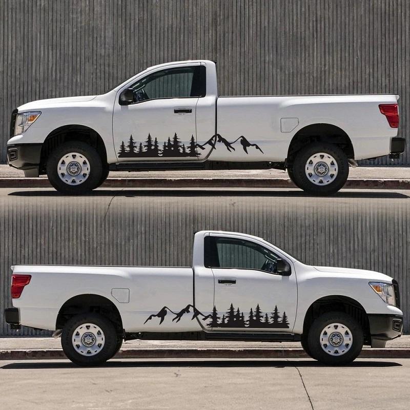 Car Stickers and Decals Forest Compass Sticker for Cars SUV RV Camper Offroad Auto Side Body Decor Vinyl Sticker