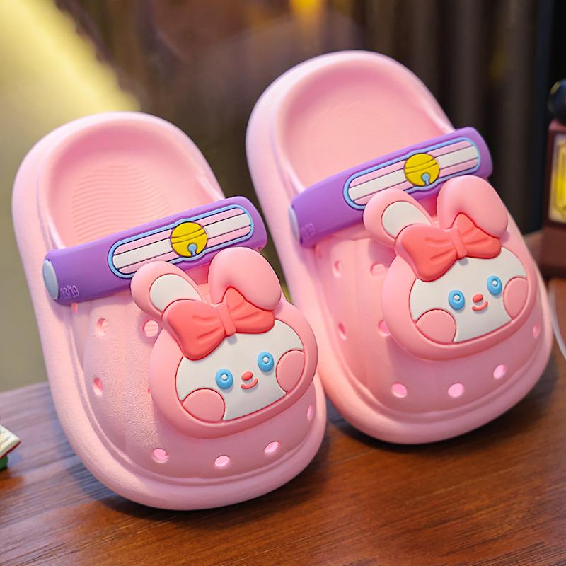 Baby Slippers Girls Hole Shoes Summer Children Indoor Bath Children Cool Slippers Foreign Style Outside Wear Beach Non-slip