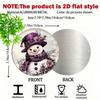 Purple Snowman Wreath Round Metal Wall Sign 8x8 Inch Christmas Holiday Home Decor Indoor Outdoor Hanging Ornament
