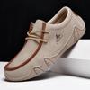Men’s White Driving Shoes Handmade Moccasins Casual Retro Men’s Outdoor Wide Shoes Plus Size Anti Slip Boat Shoes