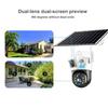 V380 Dual Lens Solar-Powered 4G Wireless Night Vision Security Camera with Low Power Consumption