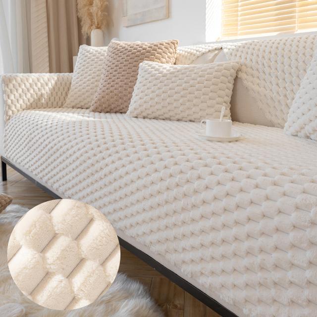 

Европейский супер мягкий плюшевый чехол для полотенец для дивана, однотонные чехлы для диванов, нескользящий L-образный чехол для дивана для гостиной, эркер, коврик K 90x210cm 1pc