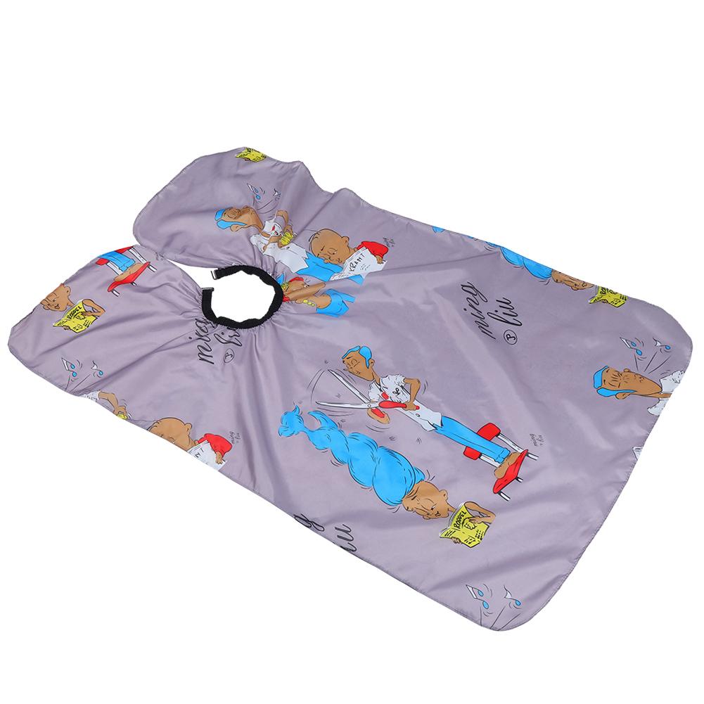 Children Hairdressing Apron Home Barber Shop Cartoon Pattern Hair Cutting Dyeing Gown CapeGray