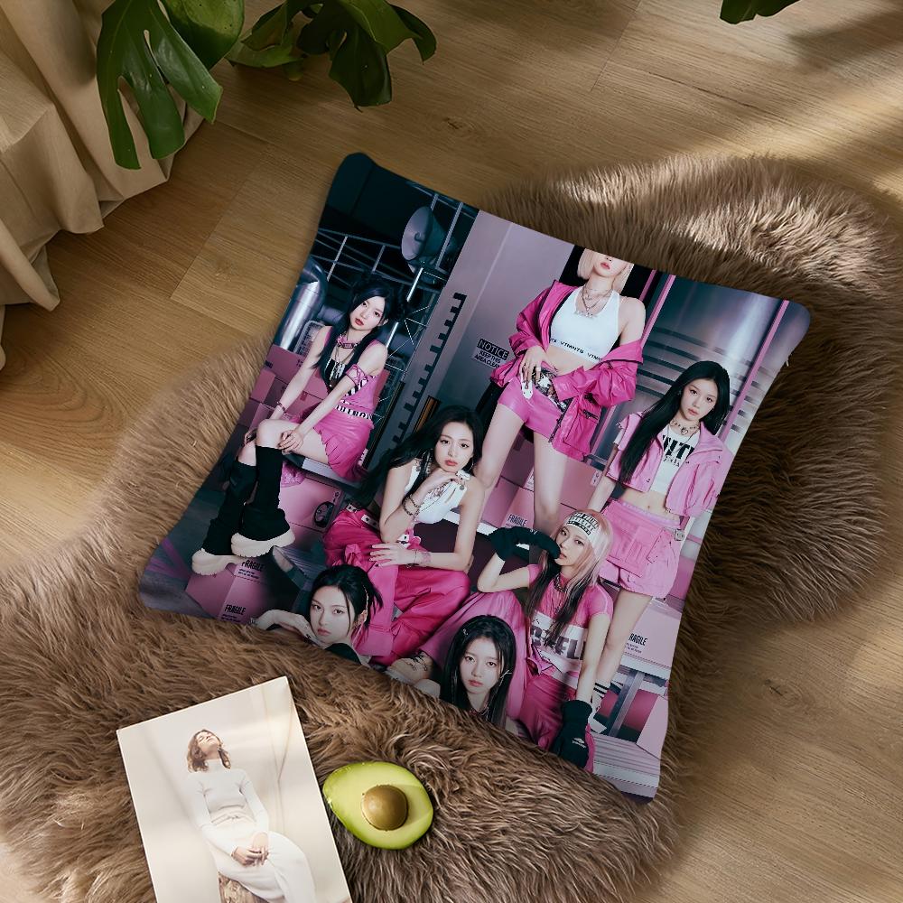 Hot kpop B-Babymonster-S Drip Music Pillow Case Sofa Living Room Headboard Bedroom Backrest Cushion Square Cushion Nap Time