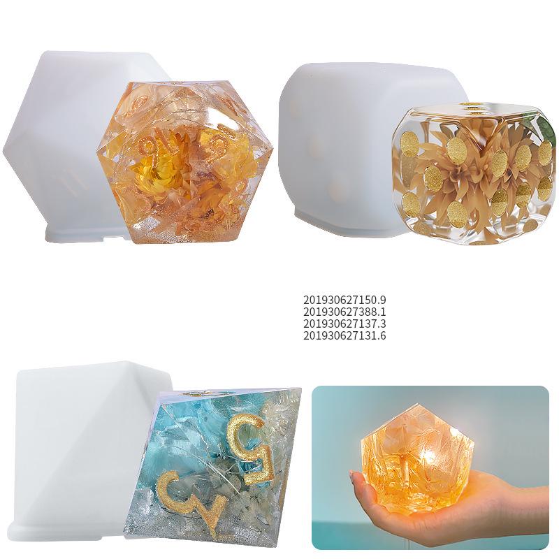 Poppy DIY Silicone Mold for Large Dice, Epoxy Resin, Candle, Soap, Incense, Plaster, and Ornament Display