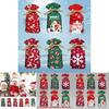 Christmas Gift Bag With Drawstring Ribbon Santa Print For Holiday Packaging