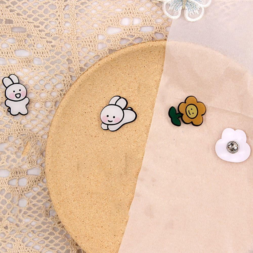 Acrylic Dog Pin Badge Bunny Bear Bunny Lapel Pins Cartoons Dog Pin Cartoons Bunny Brooches  Men