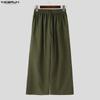INCERUN Men High Waist Back Elastic Traditional Knot Casual Long Trousers Pants