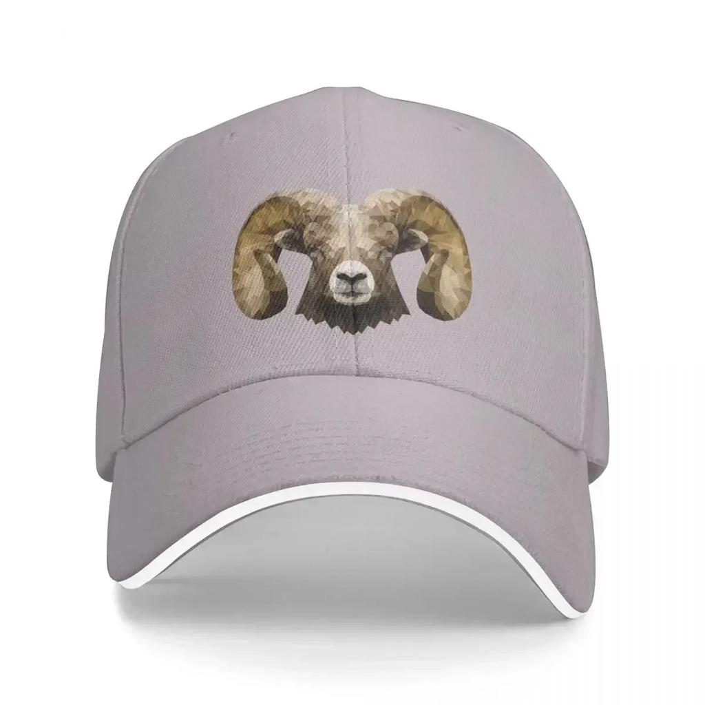 Bighorn Sheep Polygonal Design Baseball Cap Funny Hats Sun Cap Women Caps Unisexs