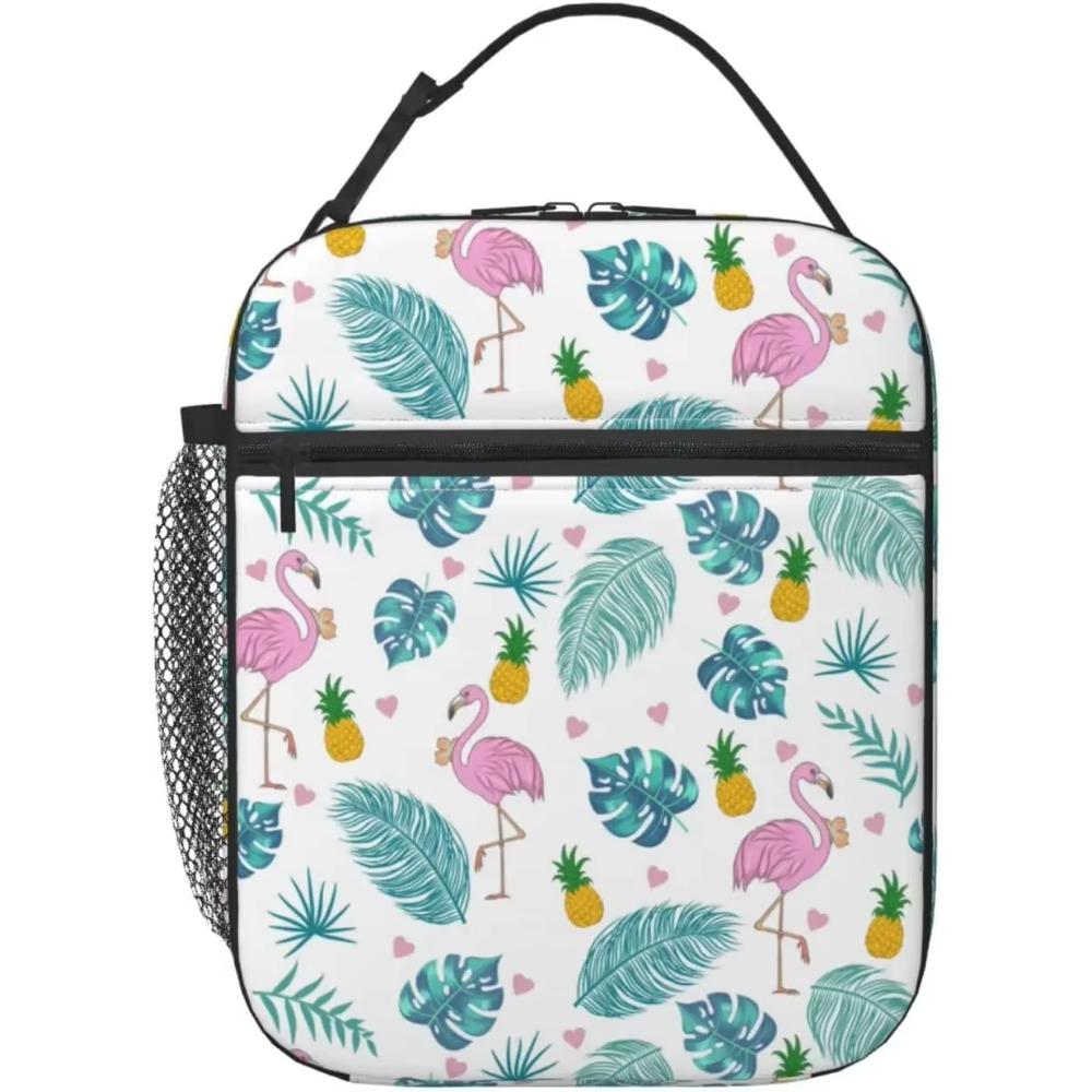 Flamingo Lunch Box Kids Girls Insulated Cooler Thermal Cute Lunch Bag Tote for School