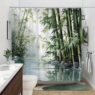 Waterproof Shower Curtain with Serene Bamboo Forest Design Bringing Nature's Calmness To Your Bathroom Space