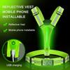 Durable Reflective Vest Wear Resistant LED Vest Running Cycling Vest  Safety
