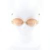 Great Cartier sunglasses Oval Rimless Two-Point gold mens Used