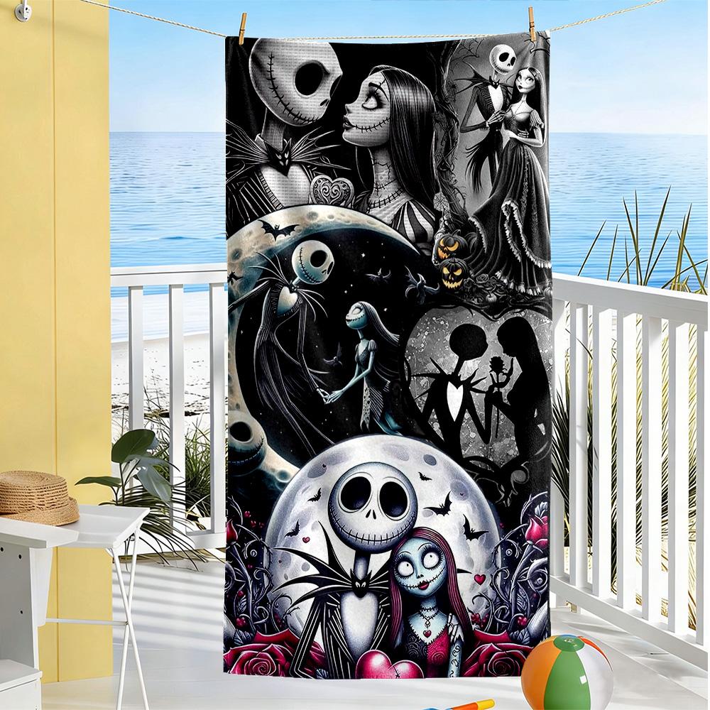 Christmas Nightmare Beach Towel Super Soft & Absorbent Comfortable Lightweight Perfect for Traveling Yoga Camping and Swimming