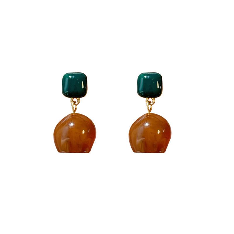Multicolor Enamel and Resin Geometric Earrings for Women - Internet Celebrity Style