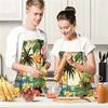 1 pezzo Grembiule Paesaggio Spiaggia Palma Tropicale Lino Tema Vacanze Estive Grembiule Cucina Casa Decorazione Stile Hawaiano Regalo