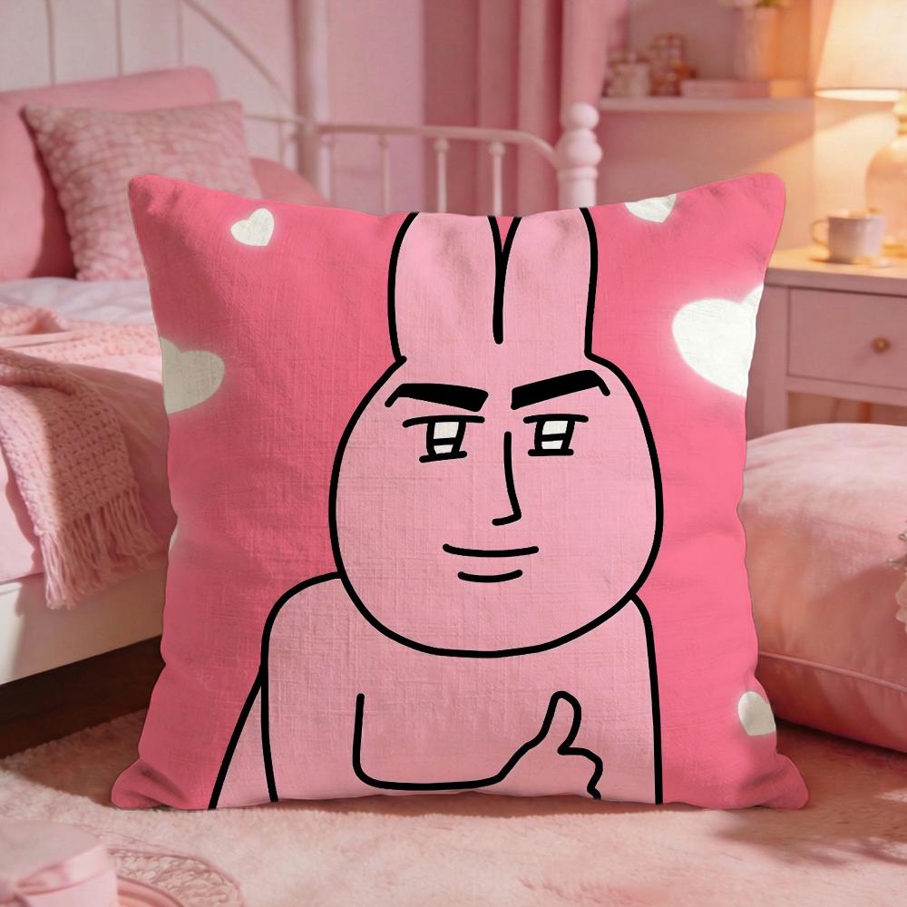 My Ffriends Rabbit Cute Cushion Cover Premium Comfort Reversible Pillow Cove Two In One Design For Any Room  Car Interior