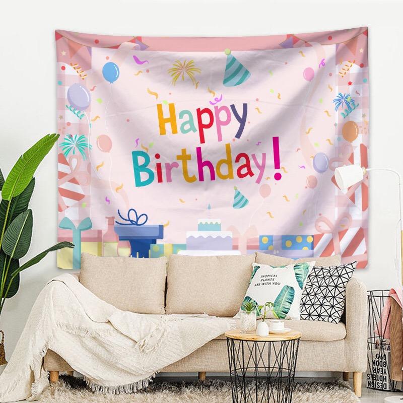 Aertemisi Happy Birthday Gift Tapestry Wall Hanging Art for Bedroom Living Room Decor College Dorm Party Backdrop