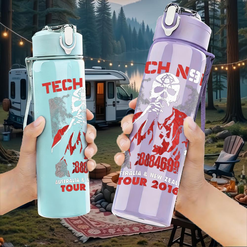 1PC Retro Red Devil Horror Graphic Print 750ml Portable Sports Water Bottle Leakproof Gym Outdoor Travel Drink Cup