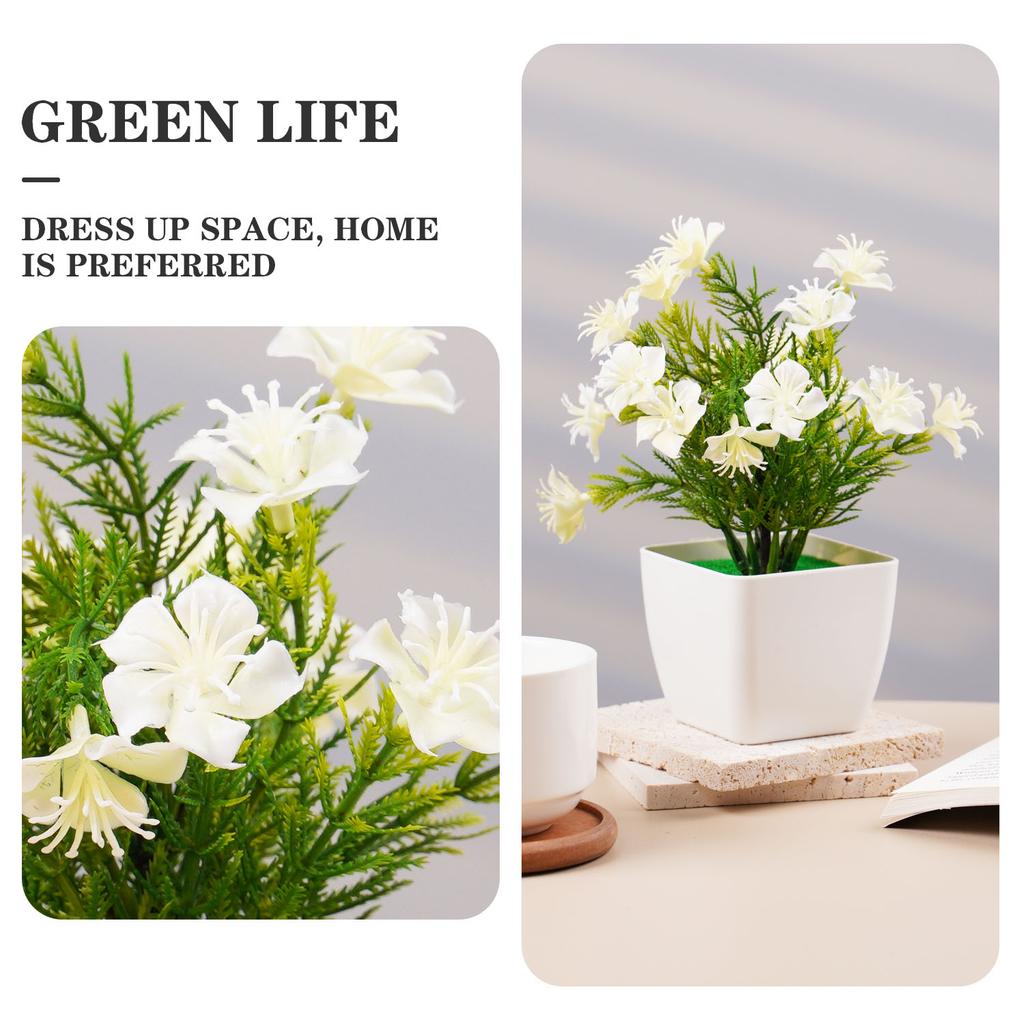 Artificial Cherry Blossom Bonsai Tree Small Fake Potted Plant for Home Decor, Indoor Outdoor Garden, Bedroom Office Decoration