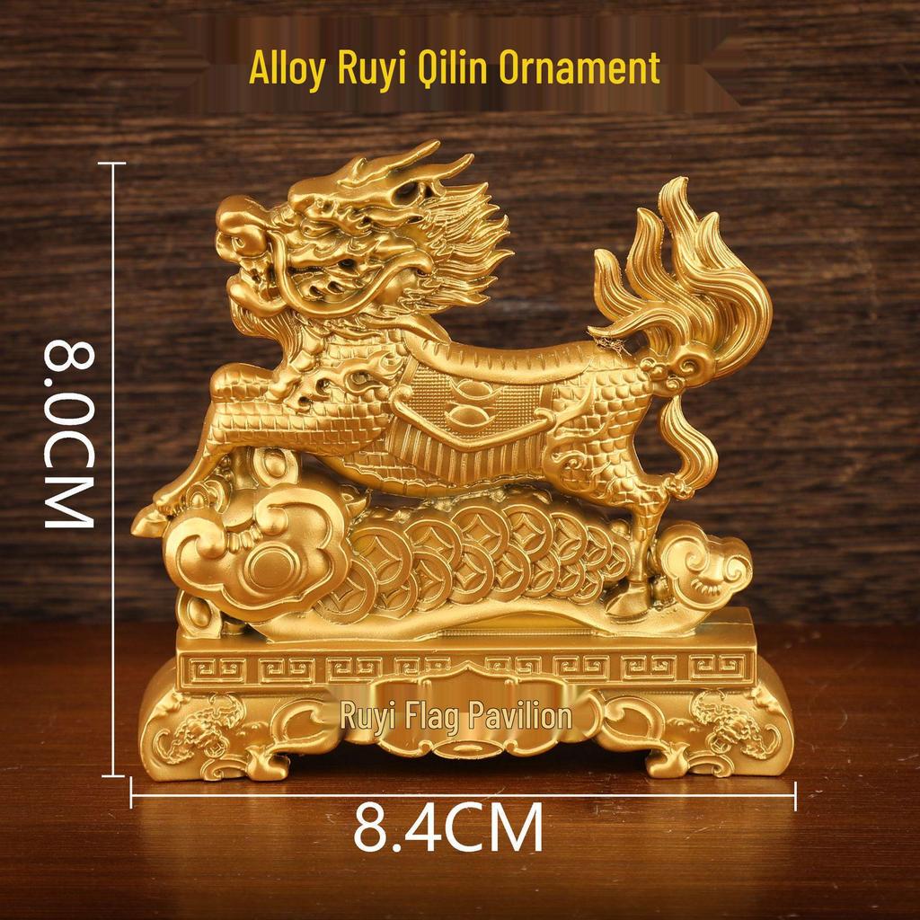 Sand Gold Office Desk Ornament: Creative Wealthy Mian Fu Alloy Decor