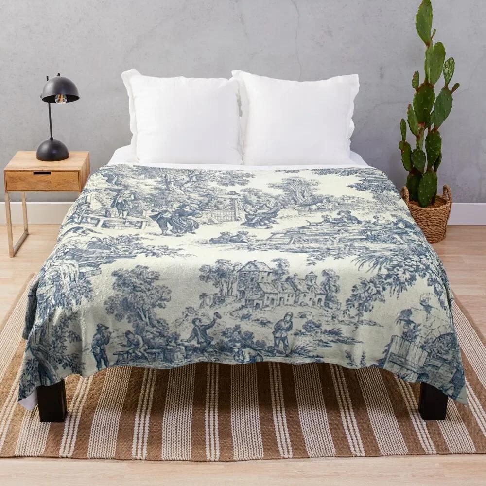 Toile De Jouy Number 2 Throw Blanket Decorative Bed Blankets Beautiful Blankets Sofa Quilt