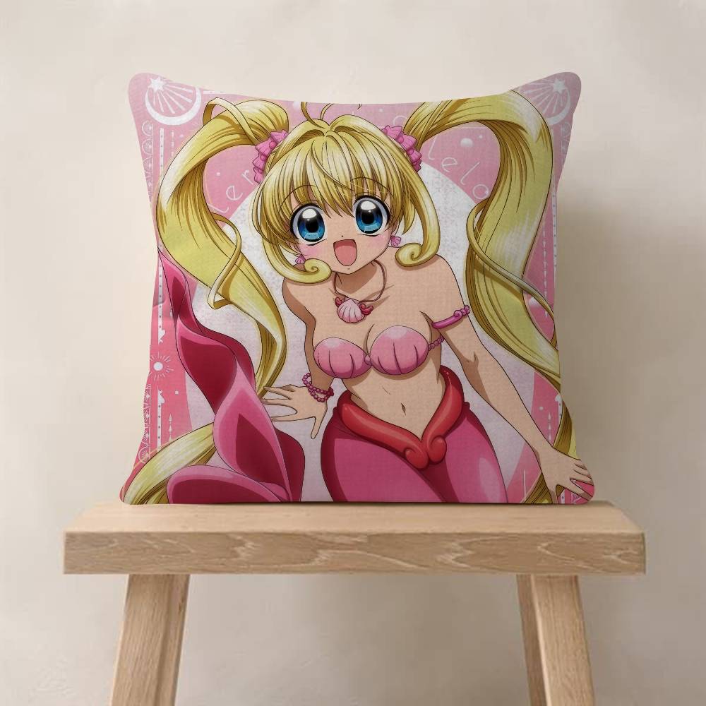 Anime MMermaid Melody Pichi Pichi Pitch  Office Cushion Pillowcase Car Cushion Cover45X45CM Lumbar Pillowcase Sofa Pillowcover