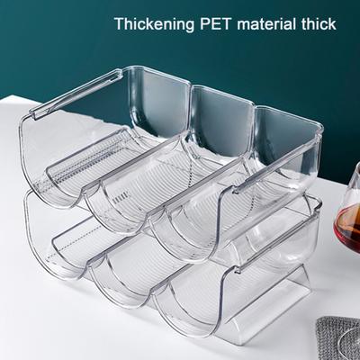 Stackable Wine Rack Refrigerator Cabinet Pantry Countertop Plastic 2/3 Wine Champagne Beer Bottles Display Holder Organizer