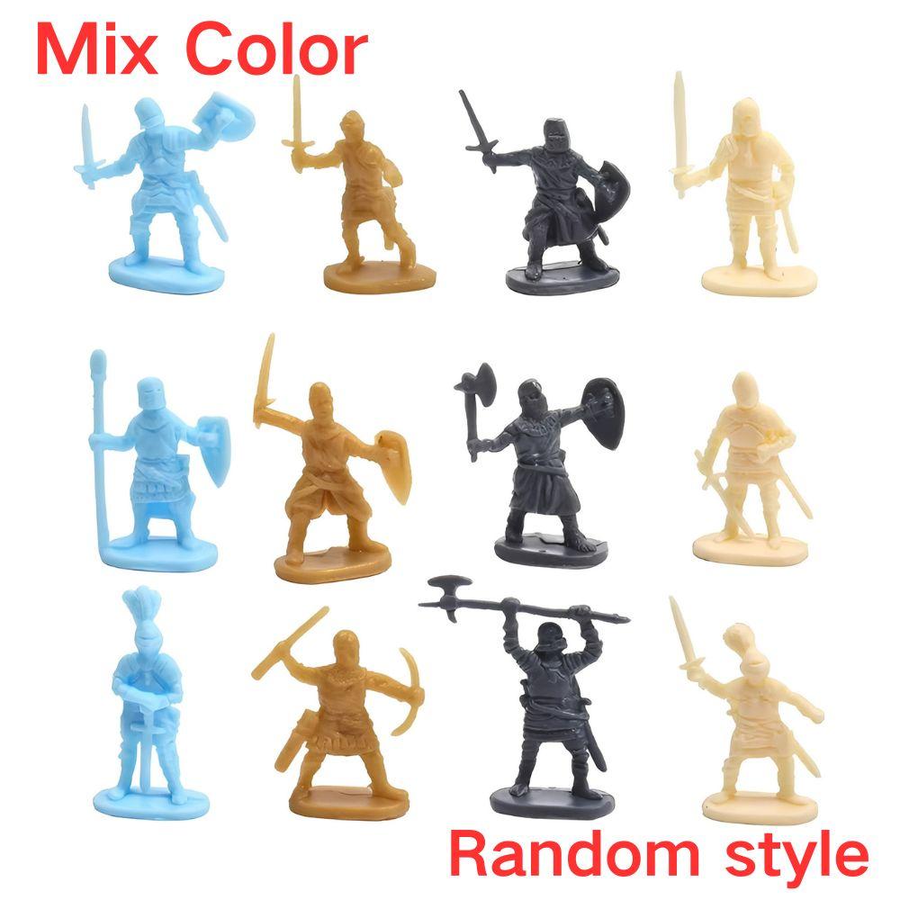 24/50pcs Historical Medieval Knight Soldier Models, Assorted Color Military Collectibles for Diorama, Hobby Display YMY