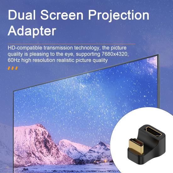 Adapter HDMI-compatible Male To Female Connector 8K Ultra-Clear Support UHS2.1 with Indicator Light Adapter