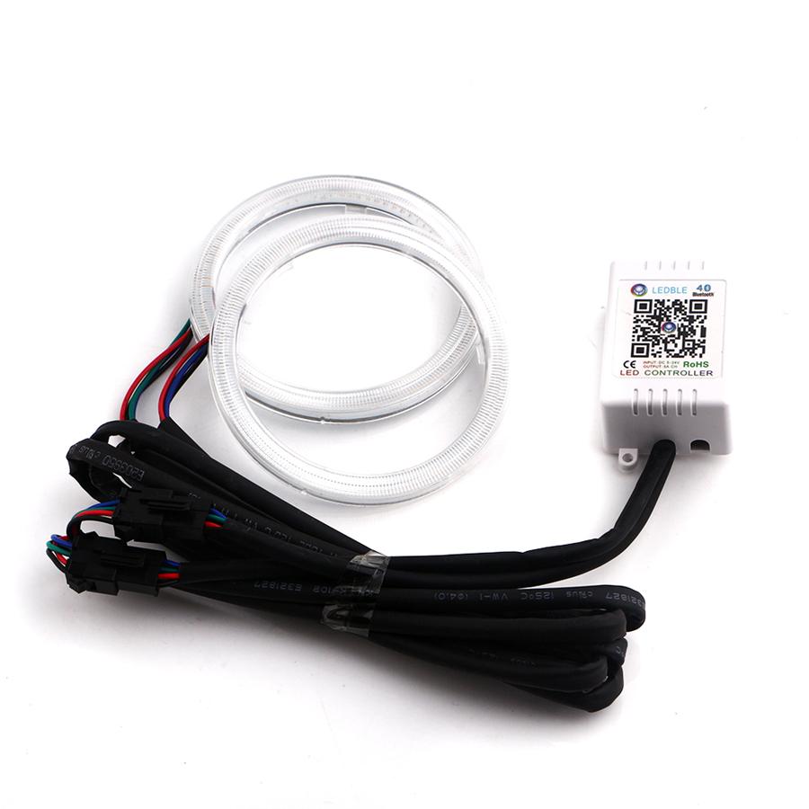 2Pcs 60mm RGB Car Motorcycle Angel Eyes Headlight Halo Rings Decorative Lights