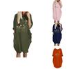 Women Dress Pullover Stylish Loose Fit Short Sleeve Casual Dress With Pocket