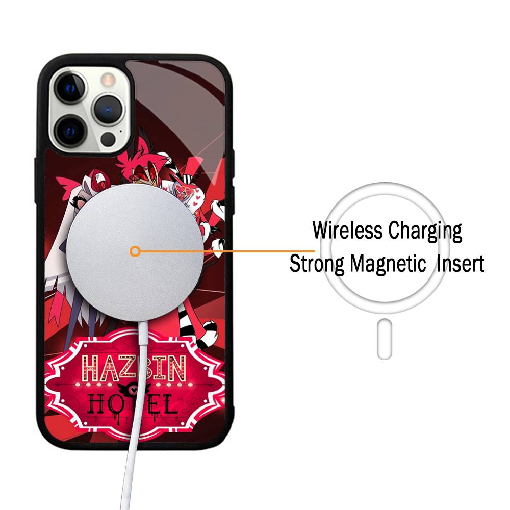 H-Hazbin Hotel Promax Magnetic For iPhone 17 16 14 13 12 11 15 Pro Air Max Plus Phone Case Wireless Charge