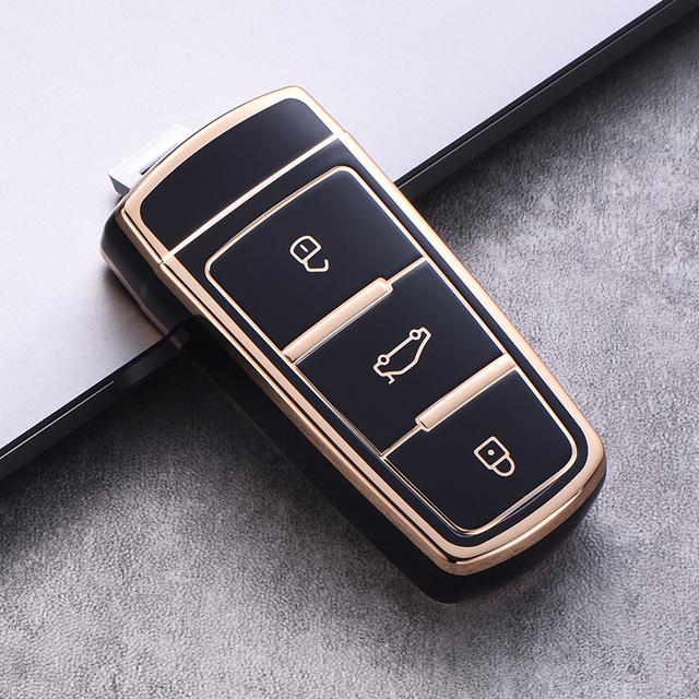 

Чохол для автомобільного ключа TPU для Volkswagen VW CC Passat B6 B7 Passat 3C CC Maogotan R36B5B7L Автомобільний чохол для ключа Аксесуари для стайлінгу автомобіля королівський синій колір