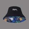 Big Head Circumference Bucket Hat European and American Embroidery Letters Double-sided Sunshade Basin Hat Outdoor Leisure Sunscreen Hat