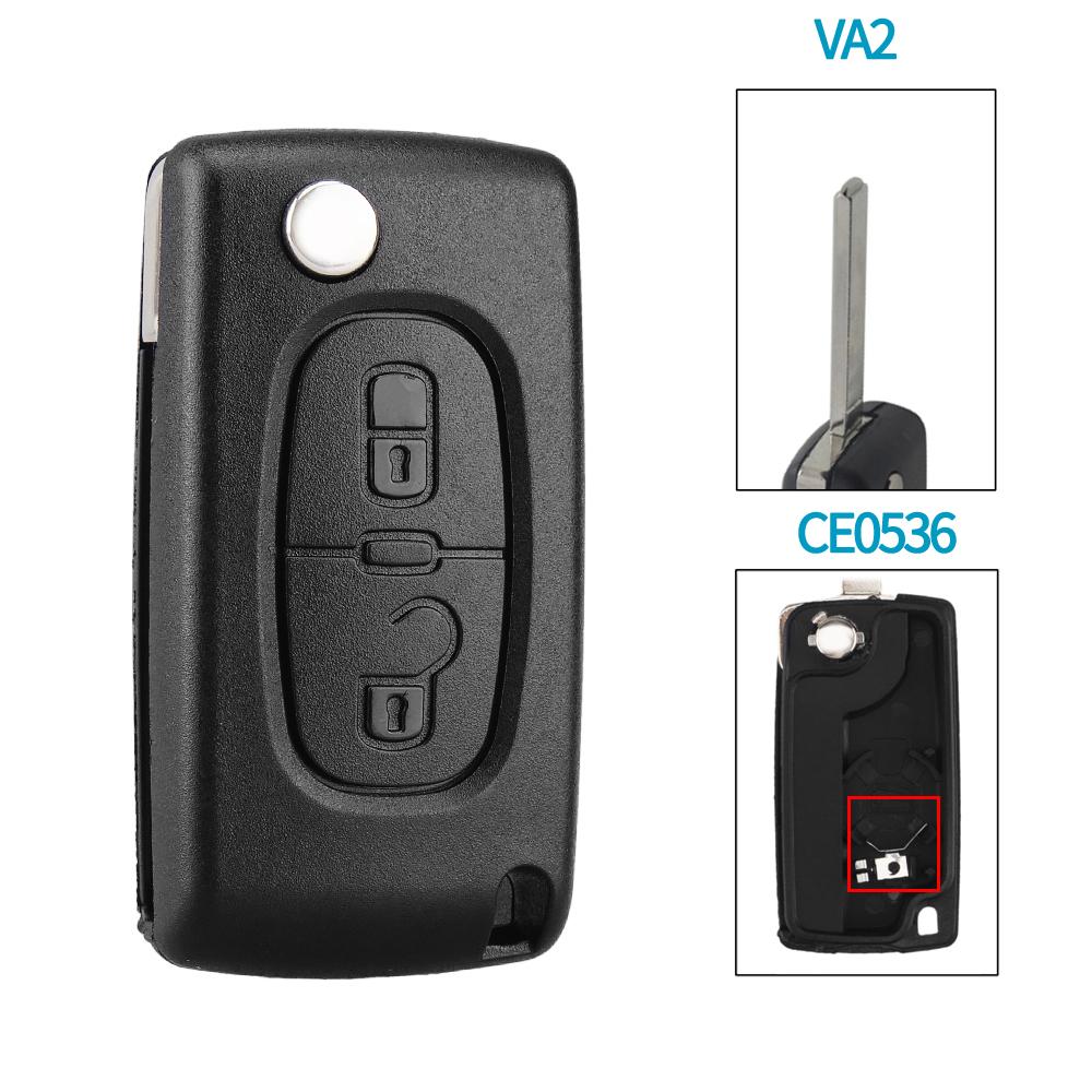 KEYYOU 10pcs 2/3 Buttons Car key Case for Peugeot 207 307 308 407 607 807 For Citroen C2 C3 C4 C5 C6 Flip Car Key shell