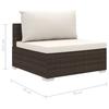 11 Piece Garden Lounge Set with Cushions Poly Rattan Brown