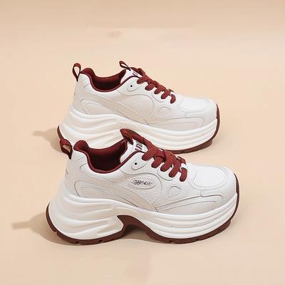 Thick-soled Heightening Dad Shoes Women's Autumn New Lightweight Soft-soled Sports and Leisure Little White Shoes