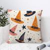 Halloween Witch Hat Pillow Case Plush Fabric Soft Double Sided Print Sofa Cushion Cover Throw Pillow Covers