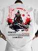 [Single Image] Men'S T-Shirt,  Tokyo Samurai  Japanese-Style Dark-Themed Print T-Shirt, Western Cowboy T-Shirt—Suitable