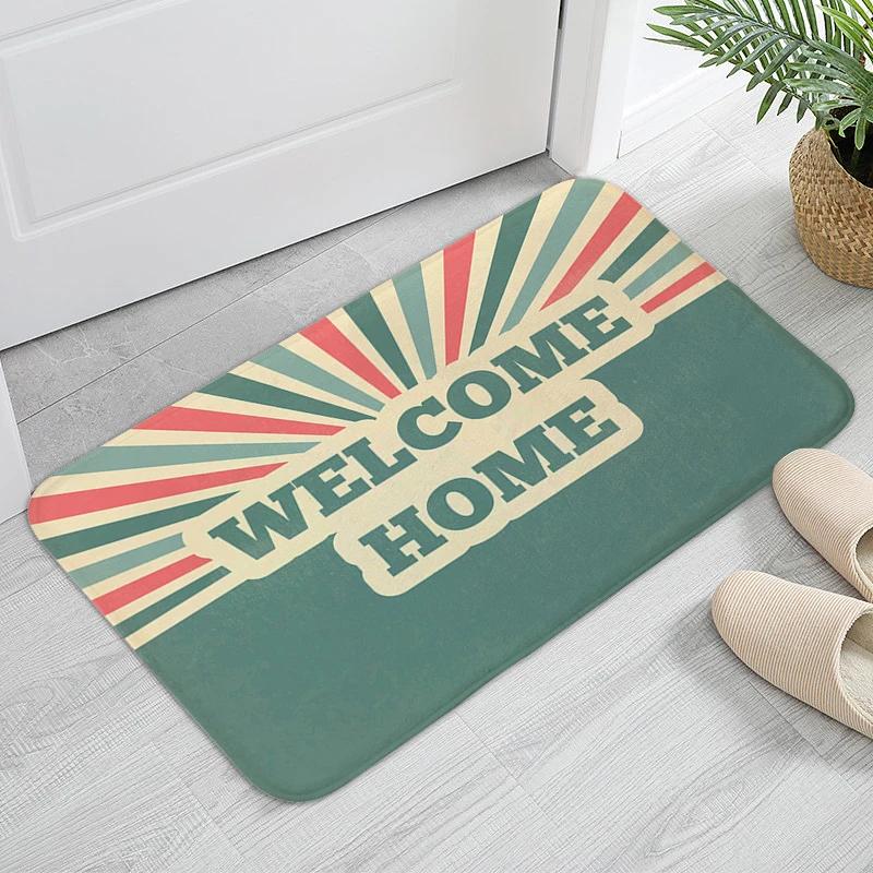 

Welcome Home Mat Non Slip Hallway Bedroom Bathroom Floor Carpet Washable Non-slip Kitchen Living Room Rug Doormat Entrance Door 40x60cm16x24in