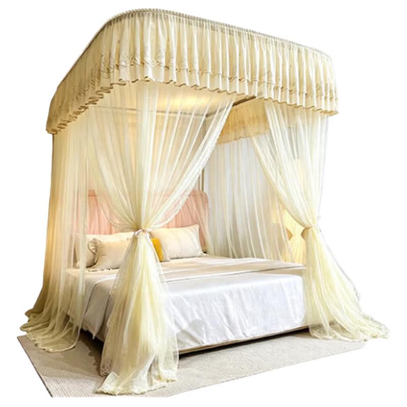 Adjustable Height Three-Door Track Mosquito Net 1.8x2m